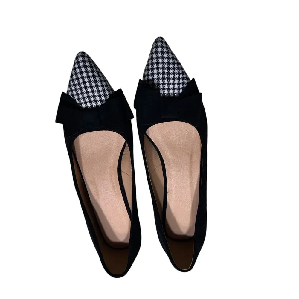 Fashionable‎ Chunky Heels Women’s Pumps Black High Heels With Bows EU 42 (10.5)